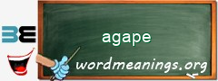 WordMeaning blackboard for agape